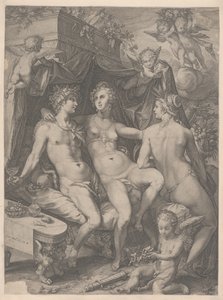 Venus Zittend op een Bed tussen Bacchus en Ceres, 1600